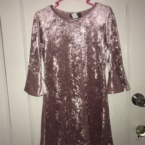 Pink Velvet Girls Dress